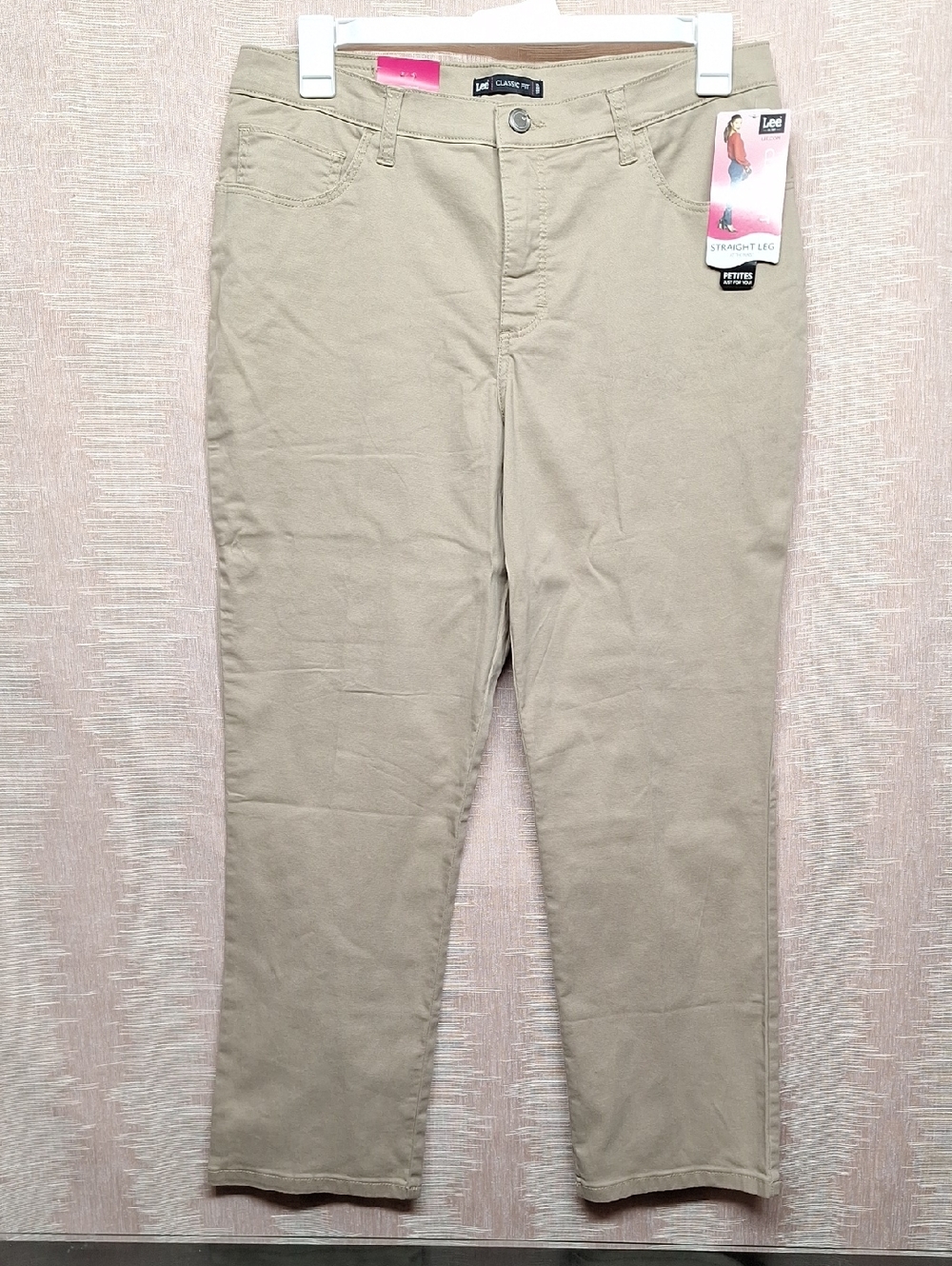 Lee Mid-Rise Straight Leg Khakis in Beige